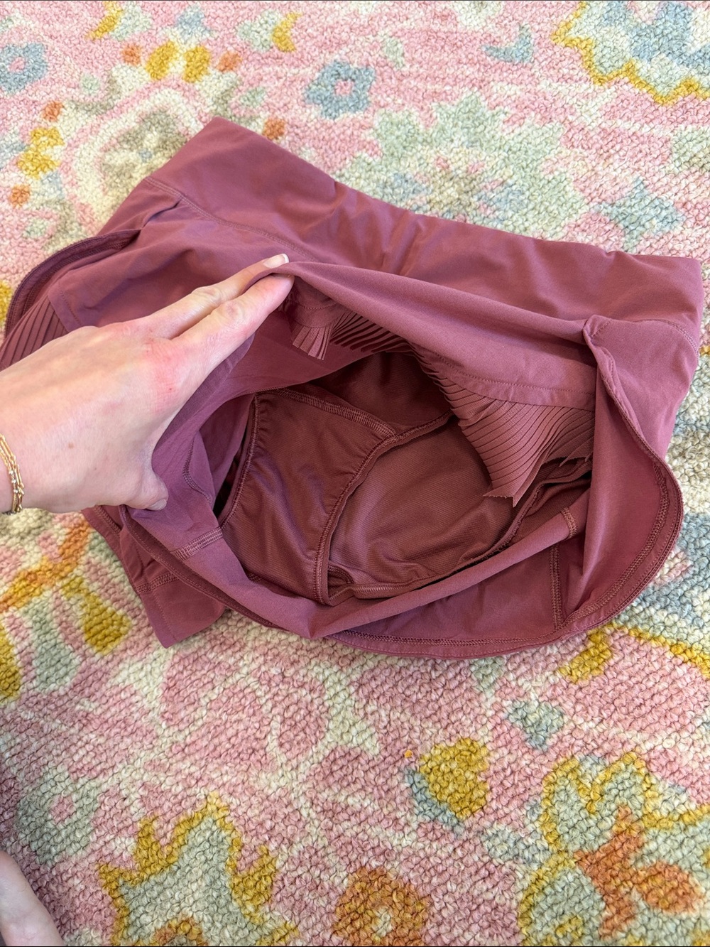 lululemon athletica Pleated Side Running Shorts in Mauve - Picture 3 of 5
